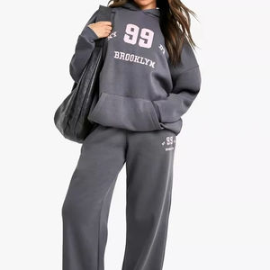 Chándales con capucha de gran tamaño con estilo personalizados para mujer, chándales de invierno de último diseño para mujer, chándales de algodón 100% para mujer - Product Image 1