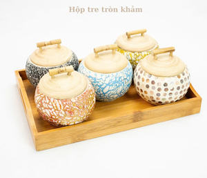 Plateaux de rangement en bambou VGREENART de formes variées - Design moderne multifonctionnel pour le stockage des aliments et la décoration, lot de 6 à 10 - Product Image 3