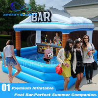 Piscine gonflable de jardin en PVC, idéale pour les fêtes en plein air, bar flottant, piscine en plastique pour enfants et adultes, utilisable à l'intérieur