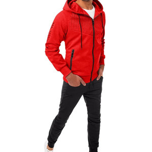 Ensemble de survêtements d'hiver écologiques grande taille pour hommes 100% coton polaire à manches longues vêtements de sport respirants solides - Product Image 2
