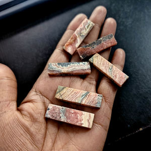 6 uds Rodocrosita Natural 35x10x4,5mm cabujón plano rectangular 167,4 Ct lote Iroc ventas calidad Rosa Rodocrosita cabina US $229,58 - Product Image 3