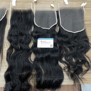 Extensions de cheveux humains en dentelle noire à fermeture frontale alignée avec cuticule vierge du Vietnam peau transparente HD suisse pleine taille - Product Image 5