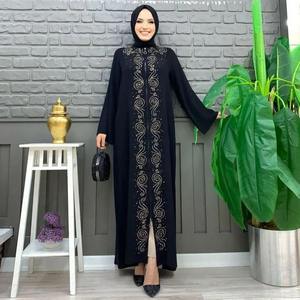 Venta caliente abaya mujeres musulmanas vestido al por mayor Turquía abaya mujeres musulmanas vestido 2024 en color sólido - Product Image 5