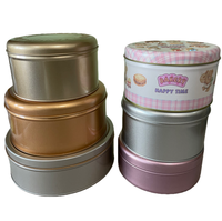 Boîtes en métal rondes pour biscuits, gâteaux et pâtisseries avec étiquette personnalisée, boîtes en fer blanc pour chocolat, sucre, gâteaux, aliments, cadeaux