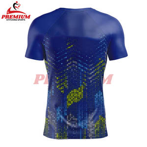 Sublimación personalizada Impreso Rash Guard para hombres Spandex Protección UV Surf Buceo Rashguard Boxeo Gimnasio Camisas de compresión - Product Image 2