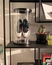 2025 New Trendy Wholesale Transparent Acrylic Cylinder Sneaker Display Stand Round <b>Foldable</b> Sneaker Display Case - Product Image 3