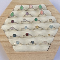 Bagues de doigt en pierre semi-précieuse naturelle en argent sterling 925 en or Designer minimaliste pour femmes guérissant beau cristal de luxe