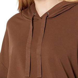 Hoodies de rue pour femmes, hiver, doux, crop top à manches longues, décontracté, en coton uni, crop top à capuche pour femmes - Product Image 5