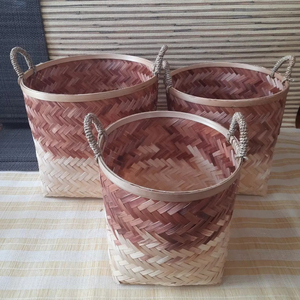 Pot de fleurs en bambou Sisu Handicraft Design classique Paniers de rangement en fibre de plante - Product Image 2