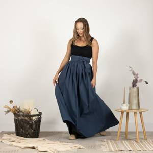 Falda plisada informal para mujer, primavera y otoño, nueva Falda larga informal de cintura alta media larga con bolsillos, sexy elegante - Product Image 5