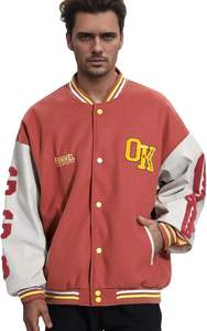 2025 nouvelle veste universitaire pour hommes de style américain avec corps en laine et véritable blouson bombardier Letterman de baseball - Product Image 3
