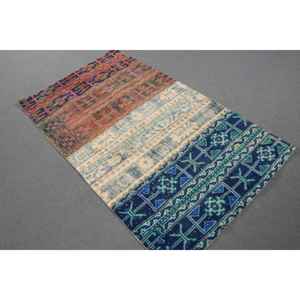 Alfombra Decorativa Vintage de 3.2x5.7 pies (98x175 cm), Alfombra Marroquí Azul Turco - Product Image 1