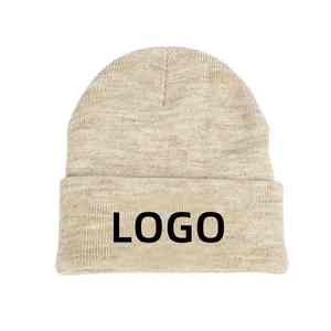 Sombrero de punto Jacquard para todas las estaciones para mujer, logotipo impreso versátil para exteriores estilo Ins para gorro - Product Image 1