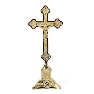 Autel en laiton brillant pour fournitures d'église Style américain décoratif église Ware événements Crucifix autel en métal en vente - Product Image 4