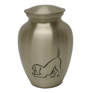 Classic Pewter Pet Cremation Urn American Style Countertop Decorative <b>Ashes</b> Storage Casket Pleasant Metallic Memorial Urn - Product Image 1