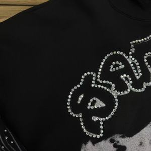 Sudadera con capucha de invierno Boxy de lujo para hombre, logotipo personalizado, 100%, algodón de rizo francés, bolsillo de canguro pesado, ropa de calle informal con diamantes de imitación - Product Image 4