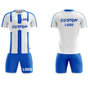 Maillots de football personnalisés pour hommes, respirants, à manches courtes, kits domicile/extérieur, 100 % polyester, légers, antibactériens - Product Image 1