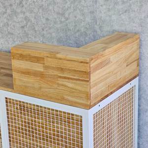 Comptoir de magasin BLT68022 avec tiroir 120x60x82cm en acier et métal, caisse enregistreuse en bois de caoutchouc - pour les détaillants - Product Image 4