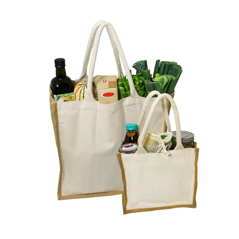 Golden Eco Shopper 100% Raw Jute Einkaufstasche Nachhaltige und umwelt freundliche Ditch Kunststoff und Umarmung Natur mit Jute Item Taschen