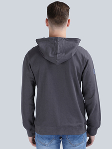 Sweat à capuche surdimensionné et décontracté en polaire pour hommes, logo uni, imprimé avec fermeture à glissière sur le devant, sweat à capuche en poly coton vierge, vente de stock - Product Image 4