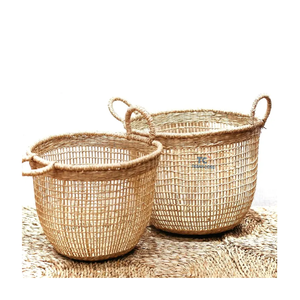 Cesta de acero inoxidable hecha de algas marinas tejidas a mano, cesta para horno - Product Image 1