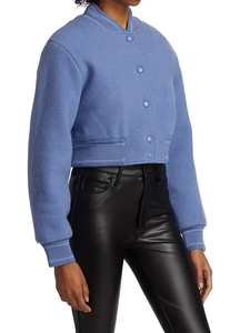 Chaquetas Varsity para Mujer, Personalizadas con Parches de Chenilla, de Lana, Resistentes al Viento, de Manga Larga, Estilo Crop, para Otoño - Product Image 4