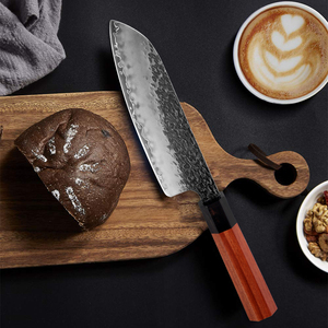 Cuchillo de cocina de acero inoxidable con alto contenido de carbono y mango de madera de Damasco, servicio profesional OEM ODM de calidad superior personalizado al por mayor - Product Image 5