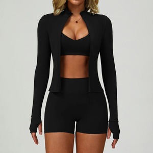 Ensemble de Yoga pour Femmes, Survêtement de Sport, Soutien-Gorge, Leggings, Shorts, Ensemble Gym, Fitness, Push Up, Vêtements d'Entraînement, 3 Pièces - Product Image 6