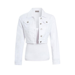 Veste en jean décontractée pour femmes, manches longues, nouvelle tendance, vêtements d'extérieur d'automne, doublure en laine et en lin, service OEM, tissu imprimé en coton XL - Product Image 1