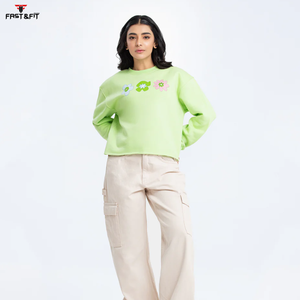 High Quality 100% Cotton <b>Drop</b>-shoulder hodies for woman Custom Women Sweat Shirt for Sale - Product Image 2