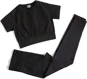 Production d'échantillons Sept jours Femmes Fitness Sports Gym Push up Activewear Seamless Workout High Waist Ribbed Yoga Sets - Product Image 2