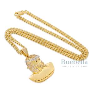 Luxe glacé 3D pour Jésus pendentif collier nom personnalisé lien cubain Hip Hop chaîne hommes rappeur Style argent Sterling Moissanite - Product Image 3