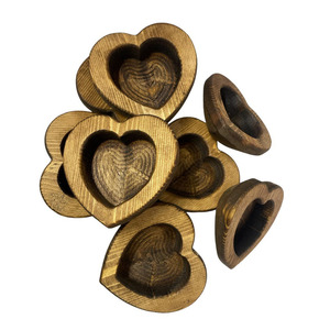 Vintage <b>Wooden</b> Dough <b>Bowl</b> Rustic Heart Shape Dough <b>Bowl</b> for Candle Making Christmas Dough <b>Bowl</b> Vietnam Wholesale HNH Craft - Product Image 2