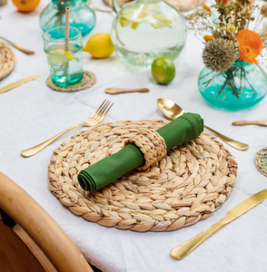 Out Standing From Blue Lotus Vietnam Eco-friendly Service Handmade Wholesale <b>Placemat</b> <b>Square</b> Rattan <b>Placemat</b> Water Hyacinth - Product Image 4