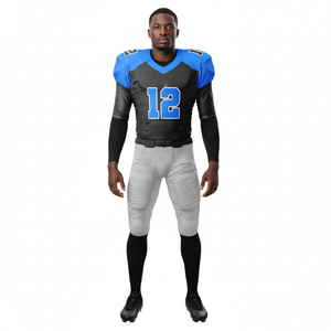 Ensemble d'uniformes de football américain personnalisés pour adultes, tailles plus, maillots en twill sublimé, pantalons d'entraînement, numéro imprimé, drapeau, université - Product Image 3