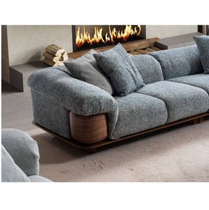 Sofá de Lujo Inaya de 4 Plazas con Tapicería de Tela de Primera Calidad y Base de Madera para una Elegancia y Comodidad Superior - Product Image 2