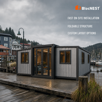 Maison conteneur extensible BlocNEST, bungalow préfabriqué modulaire au design moderne pour la vie de famille et les vacances