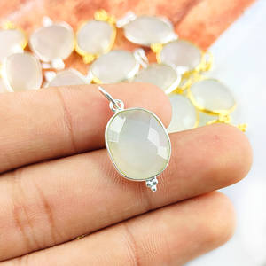 925 argent sterling plaqué rhodium pierre de lune blanche lunette à facettes ensemble pendentif en pierres précieuses collier de bijoux fins - Product Image 1