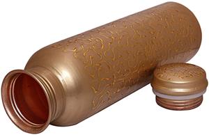 Meilleures ventes de bouteilles d'eau en cuivre pur personnalisées en plastique d'origine indienne - Product Image 2