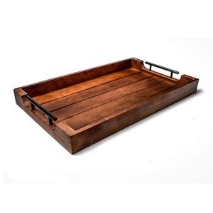 Mesa de nido decorativa para el hogar, bandejas de madera, mesa de té y café, plato de servicio, bandeja de madera de acacia con acabado natural hecho a mano. - Product Image 6