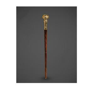 Canne en laiton à finition antique pour une aide à la marche d'inspiration patrimoniale avec un manche robuste et un attrait décoratif - Product Image 1