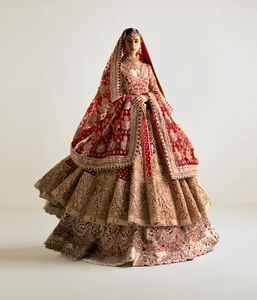 Beautiful Heavy Embroidery on Anarkali, Lehenga & <b>Dupatta</b> Dress WITH EMBELLISHED CRYSTAL GLASS BEADS,DABKA WORK for WEDDING=2024 - Product Image 1