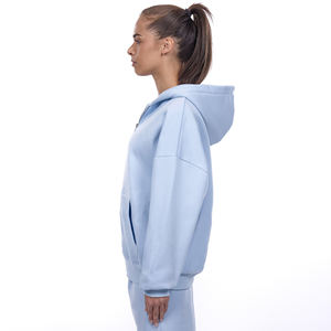 Hot Sale Custom Logo Casual Sweatsuits Zipper Hoodies Stylish Pockets Sweatpants and Zipper Women's Hoodies - Product Image 2