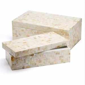 Cajas de Joyería de Madera Maciza con Incrustaciones de Hueso Pulido, Ecológicas y Hechas a Mano, con Logotipo Personalizado para Almacenamiento y Exhibición de Joyas - Product Image 3