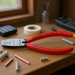 คีมย้ำสายไฟแบบขัดเงาของไนเพ็กซ์พร้อมด้ามจับเคลือบพลาสติกสำหรับปลอกปลายสายไฟ - Product Image 3