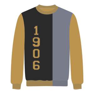 Divine Nine Greek confraternity Black Gold 3 Tone maglia maglione anno fondazione ciniglia ricamo Varsity maglia abbigliamento - Product Image 2