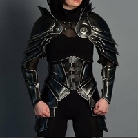 Cuirass en acier noir médiéval, tenue complète portative, style croisé, gothique, historique, pour cosplay, festival et exposition