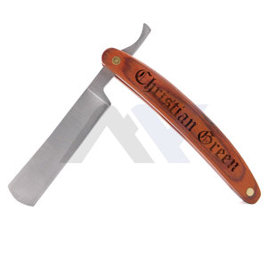 Rasoirs de barbier personnalisés en acier inoxydable avec manche en bois, rasoirs de barbier à lame rasante, faible MOQ, fabricant en gros de rasoirs de barbier - Product Image 4