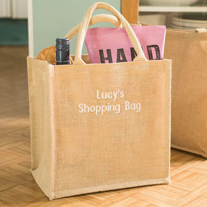 กระเป๋าผ้าช้อปปิ้งแบบใช้ซ้ำได้ ผลิตตามสั่ง ขายส่ง เป็นมิตรกับสิ่งแวดล้อม ทำจากผ้ากระสอบป่าน  หูหิ้วแบบยาว  ลายตัวอักษร  ผ้าลินิน  สำหรับไปทะเล  ทำจากป่านรีไซเคิล - Product Image 1