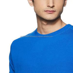 Casual Wear <b>Men's</b> Sweatshirts <b>Blue</b> Color Made With Cotton Fleece Wholesale Pullover Basics Breathable Crewneck Sweatshirts - Product Image 6